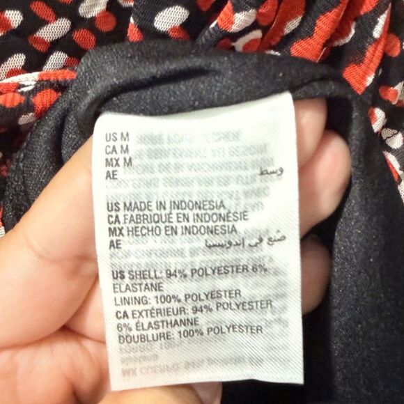 Bar III, "Bisou Red Multi" Abstract Dot Blouse, Size Medium (NWT) - Picture 6 of 6